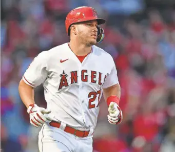  ?? GARY A. VASQUEZ/USA TODAY SPORTS ?? Injuries have limited Mike Trout to less than 83 games a season in all but 2022 in this decade.