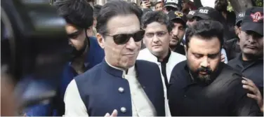  ?? ?? Imran Khan arrives to the Islamabad High Court surrounded by security, recently.