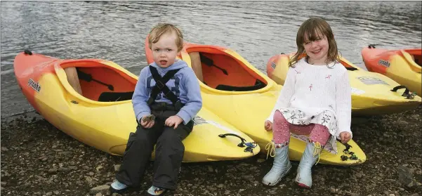  ??  ?? Cuan Mac Cormaic and Luisne Nic Cormaic at the Roundwood festival canoe race.