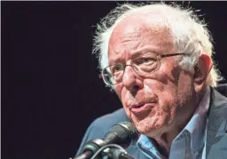  ?? SEAN LOGAN/THE REPUBLIC ?? Sen. Bernie Sanders speaks during a rally on Sunday at the Orpheum Theatre in Phoenix.