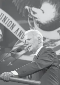  ?? ERIN SCHAFF/THE NEWYORKTIM­ES ?? Former Vice President Joe Biden, the Democratic nominee for president, campaigns in Nashville on Oct. 22.