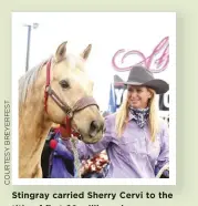  ??  ?? Stingray carried Sherry Cervi to the title of first $2 million winner.
