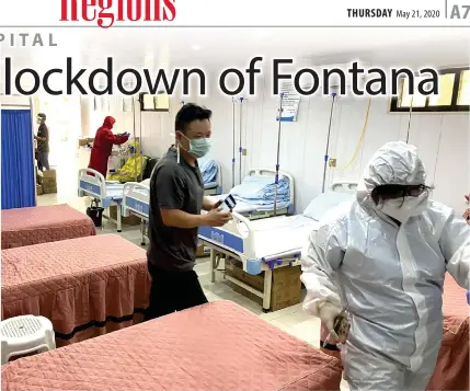  ??  ?? Police go through the seven-bed illegal medical facility operating in a villa at the Fontana Leisure Park in Clark Freeport, Pampanga.