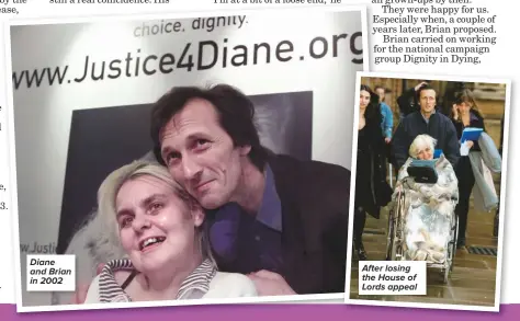  ??  ?? Diane and Brian in 2002 After losing the House of Lords appeal