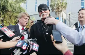  ?? DIRK SHADD / THE TAMPA BAY TIMES / THE ASSOCIATED PRESS ?? Hulk Hogan, whose given name is Terry Bollea, brought a landmark suit against Gawker Media that was funded by billionair­e Peter Thiel.