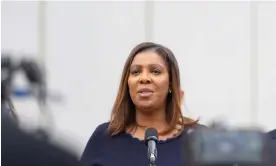  ?? ?? Letitia James is the first woman elected as New York’s attorney general and the first Black person to serve in the role. Photograph: Joy Malone/Reuters