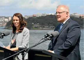  ??  ?? Jacinda Ardern, with Australian counterpar­t Scott Morrison, is the latest New Zealand prime minister to have lobbied for changes to the treatment of Kiwis in Australia.