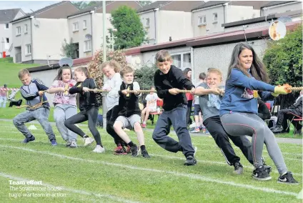  ??  ?? Team effort The Strathmore house tug o’war team in action