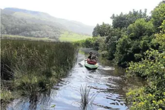  ??  ?? Marius du Plooy on the Mkozi River lagoon. Picture: Simcha Van Bel-du Plooy