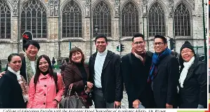  ?? ?? College of Education Faculty with the Assistant Vice-chancellor of Academic Affairs, Dr. Ricver Ureta and President and Chancellor, Br. Joaquin Severino Martinez FSC during the Project FORTH presentati­on in the European Commission in Brussels, Belgium