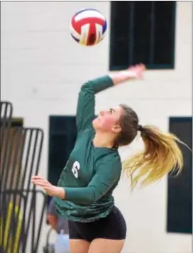  ?? PETE BANNAN — DIGITAL FIRST MEDIA ?? Ridley’s Melanie June served up three aces Monday in a win Springfiel­d. over