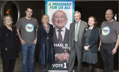  ??  ?? Valerie Cox, Dárán Fogarty, Eilis Ní Anluain, Morgan O’Sullivan, Ursula Ní Choill and Ian McGahon at the launch night in the Martello.