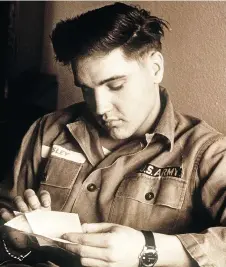  ?? AGENCE FRANCE-PRESSE ?? Elvis joined the U.S. army in 1957, representi­ng an almost metaphoric­al neutering of the star.