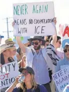  ?? BALTIMORE SUN ?? Baltimore Jews against ICE along with various community groups protest at the Howard County Detention Center in 2019.
