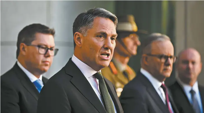  ?? AAP Image / Lukas Coch ?? Deputy Prime Minister Richard Marles during a press conference following the release of the Defence Strategic Review at Parliament House this week.