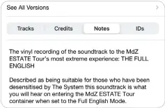  ??  ?? Tapping ‘Notes’ provides info to help identify specific traits of a release