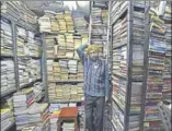  ?? RAJ K RAJ/HT PHOTO ?? Charanjit’s shop sells secondhand books.