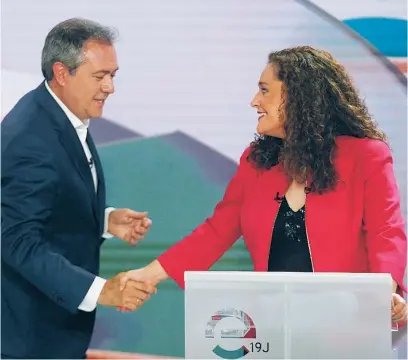  ?? EP ?? Juan Espadas e Inmaculada Nieto, durante un debate de las pasadas elecciones