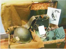  ??  ?? Relics from World War II are placed in a display dedicated to the United States Armed Forces.