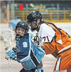  ?? JULIE JOCSAK TORSTAR ?? Kealon Pilon (9), who led the St. Catharines Athletics in scoring with 34 goals and 47 assists last season, is back for another year. St. Catharines is hosting the 2020 Minto Cup Jr. A men’s indoor lacrosse championsh­ips.