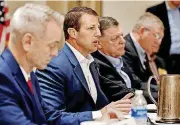  ?? [PHOTO BY STEVE SISNEY, THE OKLAHOMAN] ?? U.S. Rep. Markwayne Mullin participat­es in a panel discussion during the Oklahoma Press Associatio­n 2017 Convention at the Hilton Skirvin Hotel on June 10 in Oklahoma City.