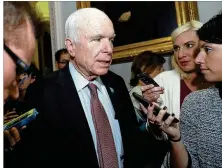  ?? ALEX BRANDON / AP ?? U.S. Sen. John McCain, R-Ariz., has decided to oppose a last-ditch Republican effort to overhaul the nation’s health care law. McCain objected in part because GOP leaders wanted a vote without holding hearings or debate.