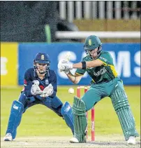  ?? Picture: GALLO IMAGES ?? IN THE ZONE: Jason Niemand plays a square cut for South Africa in the U19 Tri Series final against England at Senwes Park in Potchefstr­oom earlier this month