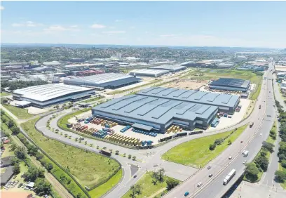  ?? Picture: Supplied ?? LOOKING GOOD. Clairwood Logistics Park, near the port in Durban, is one of Fortress Real Estate Limited’s flagship developmen­ts in the country.