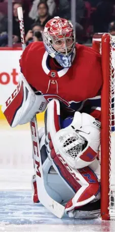  ?? MINAS PANAGIOTAK­IS/GETTY IMAGES ?? Montreal’s Carey Price is putting up the worst numbers of his career (2.97 GAA, .904 save percentage), and he gets more expensive next year.