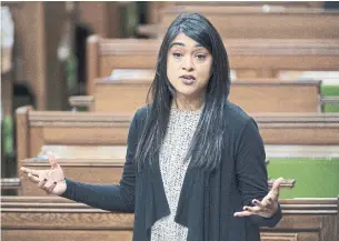  ?? ADRIAN WYLD THE CANADIAN PRESS ?? Diversity and Inclusion and Youth Minister Bardish Chagger said in Ottawa on Monday: “I did not discuss this program, the CSSG (Canada Student Service Grant) program, with anyone at WE.”