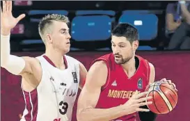  ?? FOTO: AP ?? Nikola Vucevic, pívot de Montenegro, está en contra de las ventanas FIBA