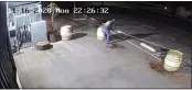  ?? BYRON HETHERTON — CONTRIBUTE­D ?? Security footage from The Commons in Chico shows an unknown person cutting the rope in the building’s parking lot on Nov. 16, 2020 in Chico.