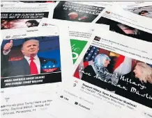  ?? JON ELSWICK/AP FILES ?? Some of the Facebook and Instagram advertisem­ents linked to a Russian effort to disrupt the U.S. political process. New rules could require more prominent disclosure for online ads.