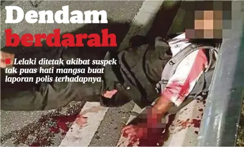  ??  ?? MANGSA ditemui dalam keadaan berlumuran darah di Petaling Jaya, Sabtu lalu.