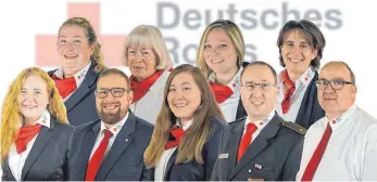  ??  ?? Der neue Vorstand des DRK Weingarten: (von links nach rechts) Vivien Glönkler, Michaela Lang, Georg Roth, Hildegard Bothe, Janina Genal, Simone Pfau , Matthias Lang, Heike Bogenriede­r und Stefan Martin.