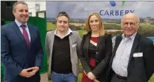  ??  ?? Enda Buckley (Sustainabi­lity Director, Carbery Group); James Gaffey (Principal Investigat­or, IT Tralee); Karina Pierce (Associate Professor, UCD): and Johan Sanders, GRASSA founder.