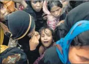  ?? AP ?? A Rohingya Muslim child amid other refugees in a Bangladesh camp. Rajnath Singh has said the Rohingya are a security threat