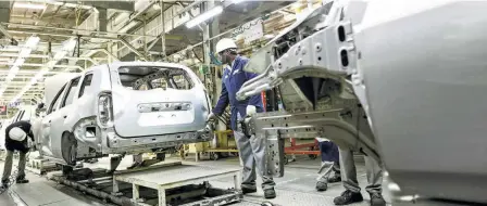  ??  ?? AT THE RENAULT NISSAN FACTORY in Chennai. States with a strong manufactur­ing base such as Tamil Nadu fear an erosion in revenue as a result of GST. A file picture.