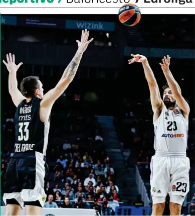  ?? ?? EL MEJOR LLULL
El base del Madrid sumó 20 puntos ante el Partizán, su mejor anotación en la presente Euroliga.