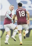  ??  ?? West Ham's Pablo Fornals celebrates with Jarrod Bowen.