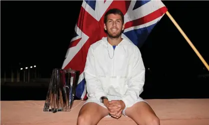  ?? ?? Cameron Norrie played the final at Indian Wells in brand new shoes. Photograph: Clive Brunskill/Getty Images