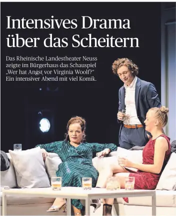  ?? FOTO: MARCO PIECUCH ?? Hergard Engert, Tom Kramer und Nelly Pollit (v. l.) sind drei der vier Schauspiel­er, die im Stück mitwirken. Vierter im Bunde ist Stefan Schleue.