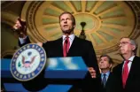  ?? ?? Senate Minority Whip John Thune and Senate Minority Leader Mitch McConnell warned that ‘our already serious inflation crisis could get even worse.’