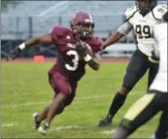  ?? THOMAS NASH - DIGITAL FIRST MEDIA ?? Pottsgrove running back Isaiah Taylor (3) looks for running room on a carry during the first half of Friday night’s game against Glen Mills.