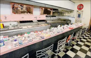  ??  ?? YUMANS WILL NO LONGER be able to sit down at the infamous soda fountain at Sant Drug, 419 W. 8th St., and order a burger and milkshake.