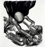  ??  ?? Kathe Kollwitz’s 1934 work Tod Greift In Kinderscha­r (Death Reaches Into a Group of Children).
COLLECTION OF CHRISTCHUR­CH ART GALLERY TE PUNA O WAIWHETU; PURCHASED WITH ASSISTANCE FROM THE OLIVE STIRRAT BEQUEST, 1988