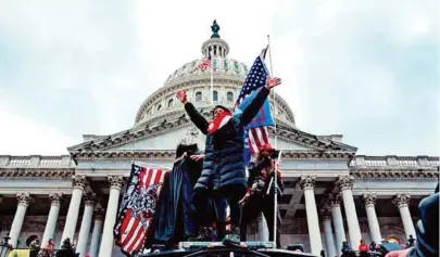  ?? ?? La toma del Capitolio el 6 de enero pasado, tras presuntos discursos de odio de Donald Trump.