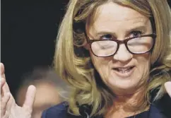  ??  ?? 0 Christine Blasey Ford is under fire from the president