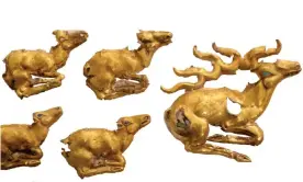  ?? ?? Recent discoverie­s … gold deer plaques. Photograph: © Fitzwillia­m Museum