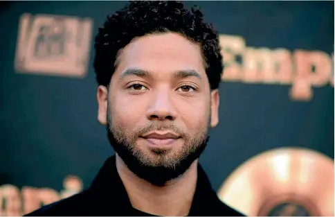  ?? AP ?? Actor Jussie Smollett has been charged over the alleged staging of a racist and homophobic attack.